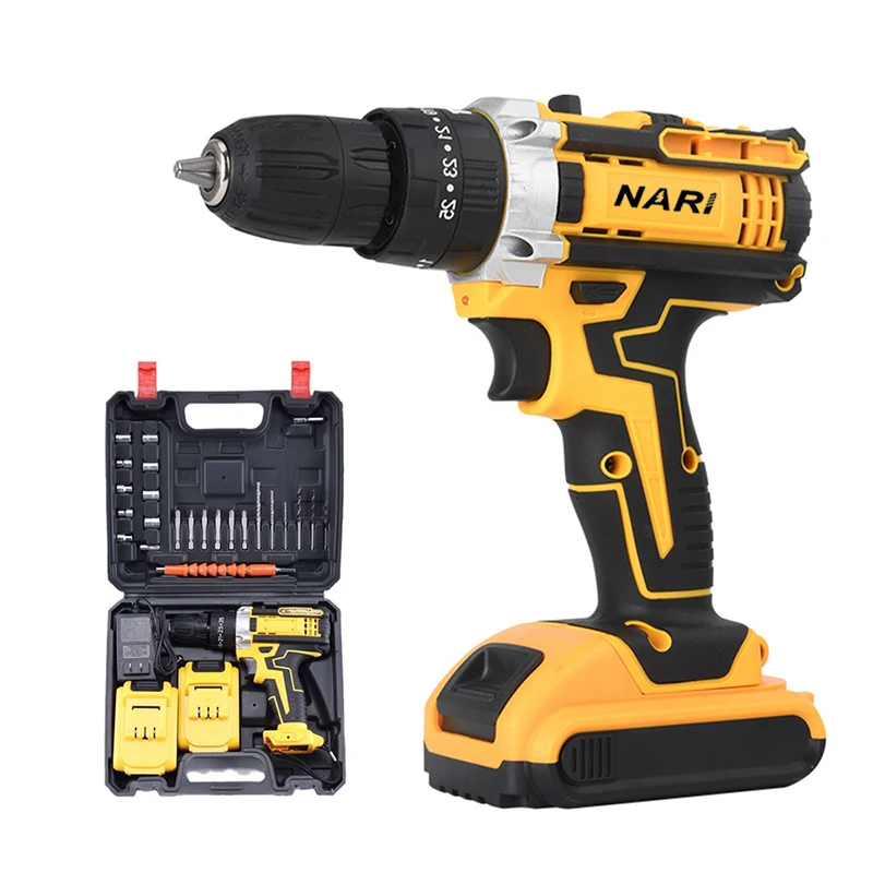 21V Lithium Battery Rechargeable Drill 3-function Impact Drill New Power Tool Hand Drill Set Lithium Screwdriver Set
21V Lithium Battery Rechargeable Drill 3-function Impact Drill New Power Tool Hand Drill Set Lithium Screwdriver Set