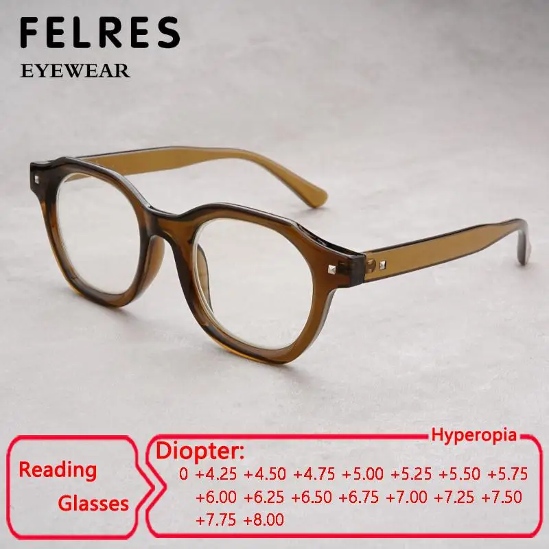 Fashion Highly Diopter Readers+4.25 4.5 5.0 6.0 7.0 8.0 Elderly Women Men Anti Blue Light Rivet Trend Presbyopic Glasses
Fashion Highly Diopter Readers+4.25 4.5 5.0 6.0 7.0 8.0 Elderly Women Men Anti Blue Light Rivet Trend Presbyopic Glasses