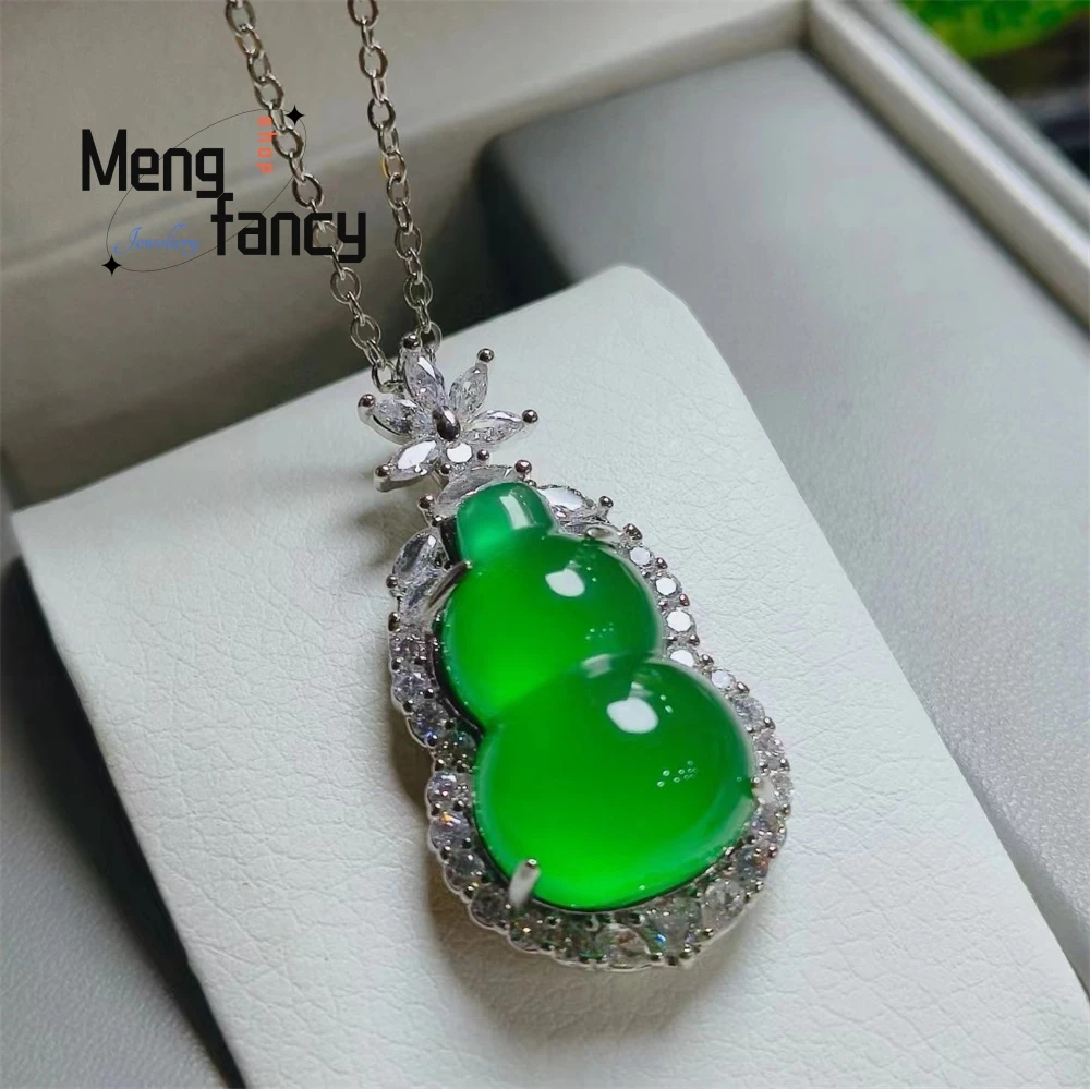 Silver-Plated, Ice-Inlaid White Chalcedony Gourd Pendant, Pink Agate, Women's Jade Pendant Necklace Fashion Jewelry Exquisite
Silver-Plated, Ice-Inlaid White Chalcedony Gourd Pendant, Pink Agate, Women's Jade Pendant Necklace Fashion Jewelry Exquisite