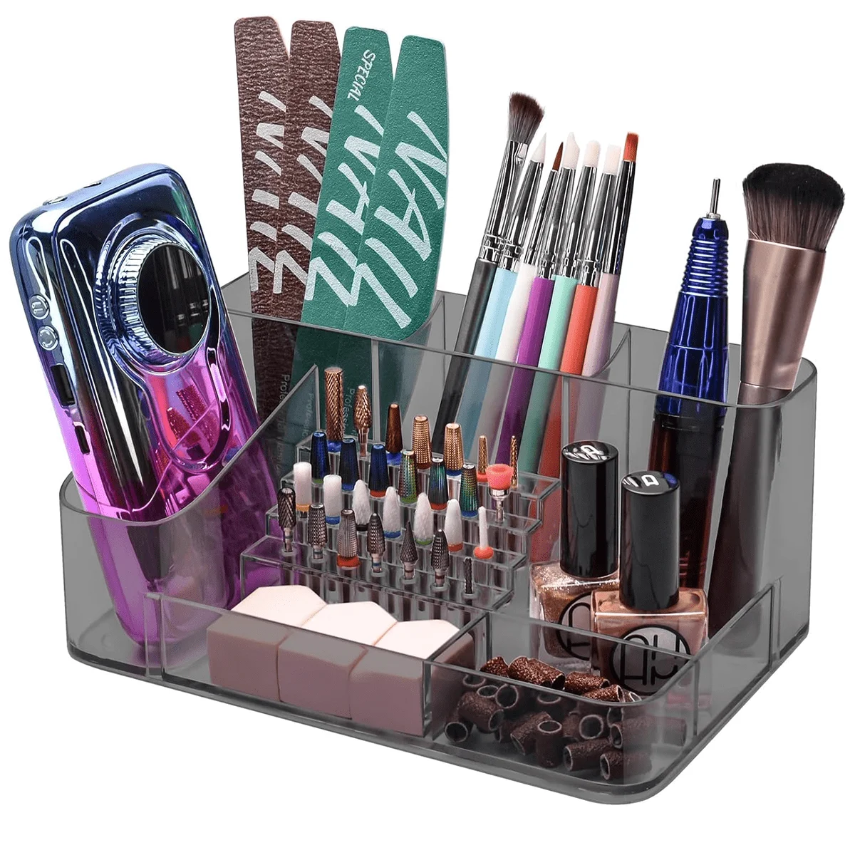 Nail Drill Holder With 28 Holes ABS Storage Box For Nail Tools And Accessories
Nail Drill Holder With 28 Holes ABS Storage Box For Nail Tools And Accessories