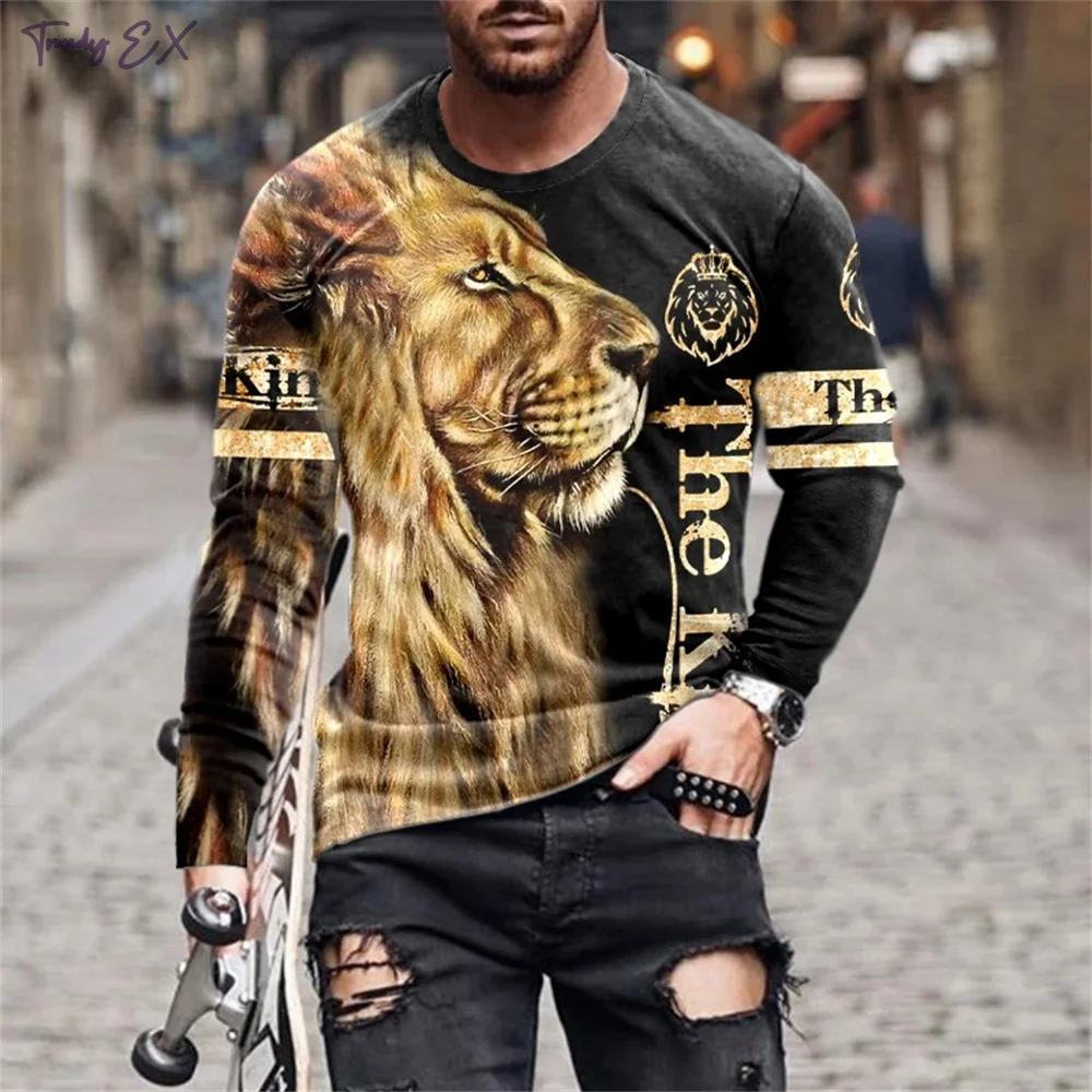 Streetwear 3D Lion Print Men's Clothing 2024 Fashion Funny O-Neck Graphic T Shirts Tops Harajuku Sports Long Sleeve Clothes Men
Streetwear 3D Lion Print Men's Clothing 2024 Fashion Funny O-Neck Graphic T Shirts Tops Harajuku Sports Long Sleeve Clothes Men