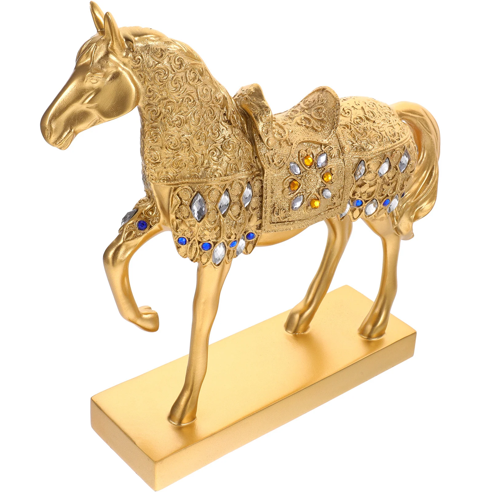 Standing Horse Statue Resin Gold Plated Decorative Object for Home Living Room Shelf Decor Horse Decor
Standing Horse Statue Resin Gold Plated Decorative Object for Home Living Room Shelf Decor Horse Decor
