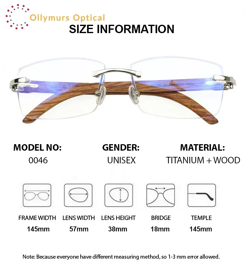 XUKA Wood Rimless High End Brand Designer Eyewear Titanium Men Optical Glasses Reading Glasses Frame for Male Gentlemen
XUKA Wood Rimless High End Brand Designer Eyewear Titanium Men Optical Glasses Reading Glasses Frame for Male Gentlemen