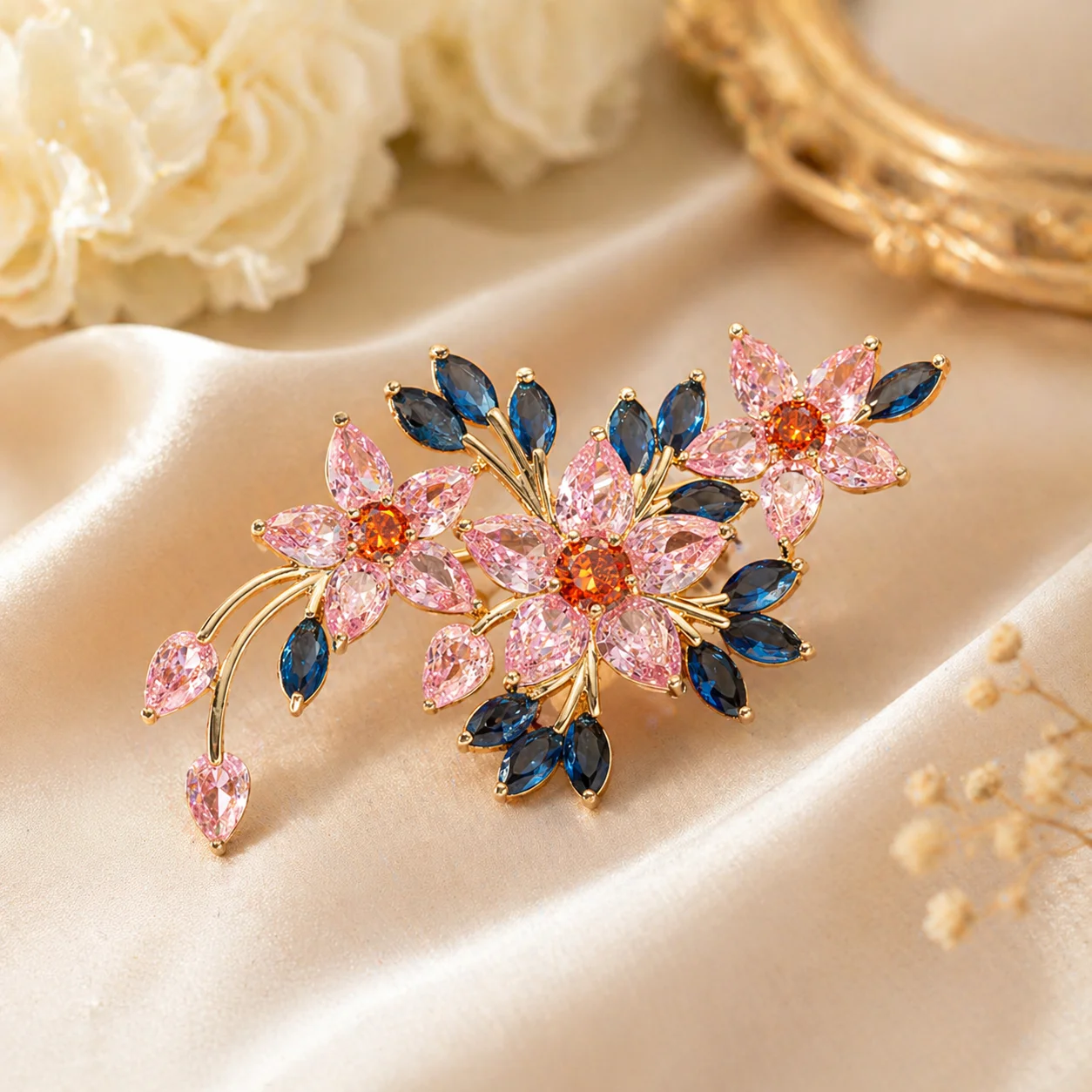 Vintage Crystal Flower Brooch, Multi Color Zircon Floral Lapel Pin Elegant Wedding Party Suit Dress Decoration Jewelry Gift
Vintage Crystal Flower Brooch, Multi Color Zircon Floral Lapel Pin Elegant Wedding Party Suit Dress Decoration Jewelry Gift