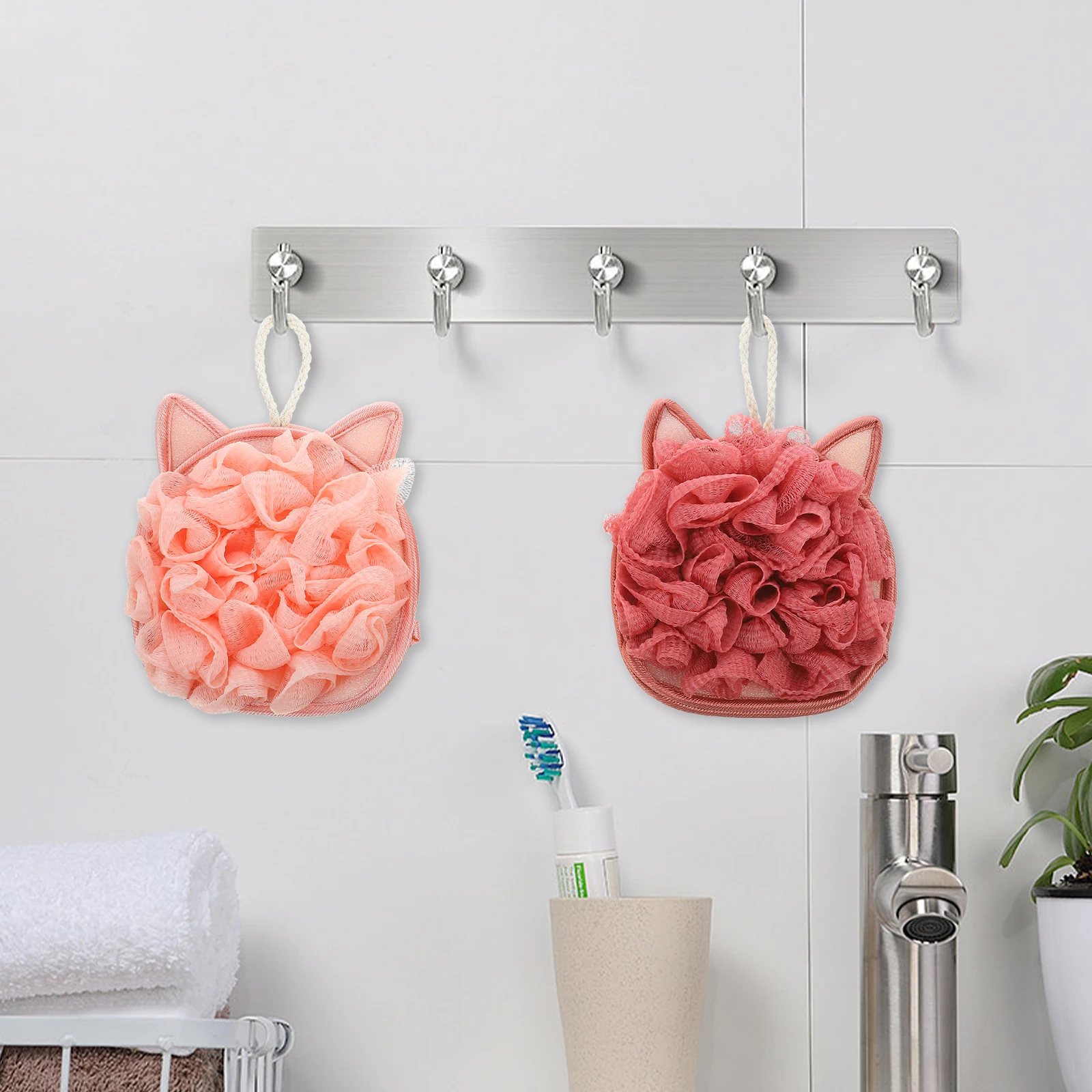 2 Pcs Cat Bath Ball Double-sided Exfoliating Shower Towel Scrubber Tools Lightweight Durable Skin Cleansing Spa Accessories
2 Pcs Cat Bath Ball Double-sided Exfoliating Shower Towel Scrubber Tools Lightweight Durable Skin Cleansing Spa Accessories
