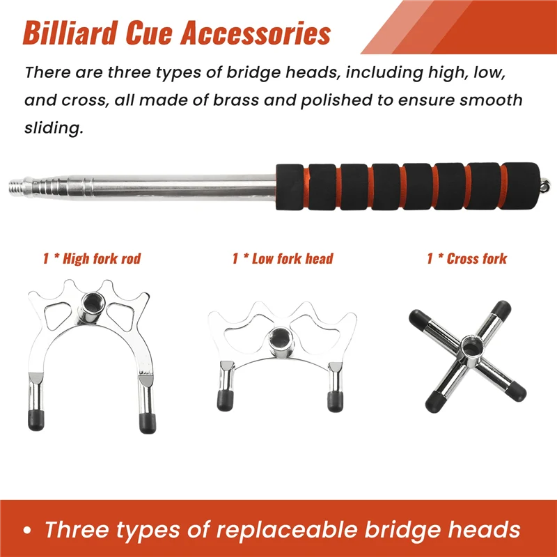 Выдвижной бильярдный кий-бридж со съемной латунной головкой моста из 3 шт., аксессуары для бильярдного стола, бильярдного кия 
Выдвижной бильярдный кий-бридж со съемной латунной головкой моста из 3 шт., аксессуары для бильярдного стола, бильярдного кия