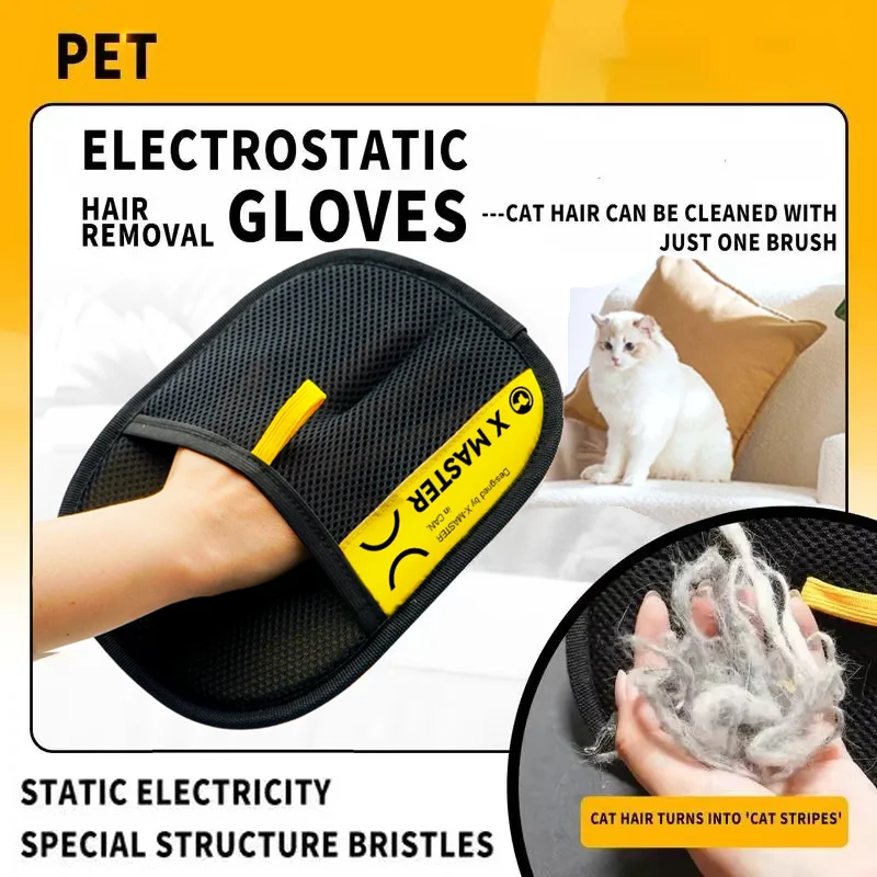 Pet Hair Remover Gloves Electrostatic for Cats Dogs, Reusable Washable Grooming Glove with 2-in-1 Lint Roller Brush - Safe Non-T
Pet Hair Remover Gloves Electrostatic for Cats Dogs, Reusable Washable Grooming Glove with 2-in-1 Lint Roller Brush - Safe Non-T