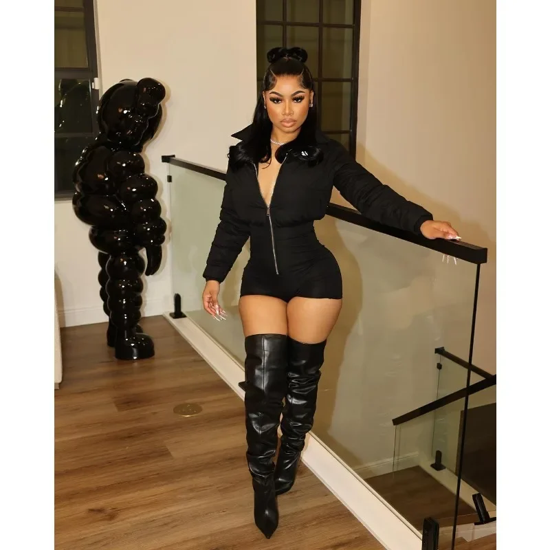 Long Sleeve High Waist Skinny Jumpsuits Black Trend Sexy Siamese Stretch Tight Jumpsuit Parkas Tops Women Winter Parkas Coats
Long Sleeve High Waist Skinny Jumpsuits Black Trend Sexy Siamese Stretch Tight Jumpsuit Parkas Tops Women Winter Parkas Coats