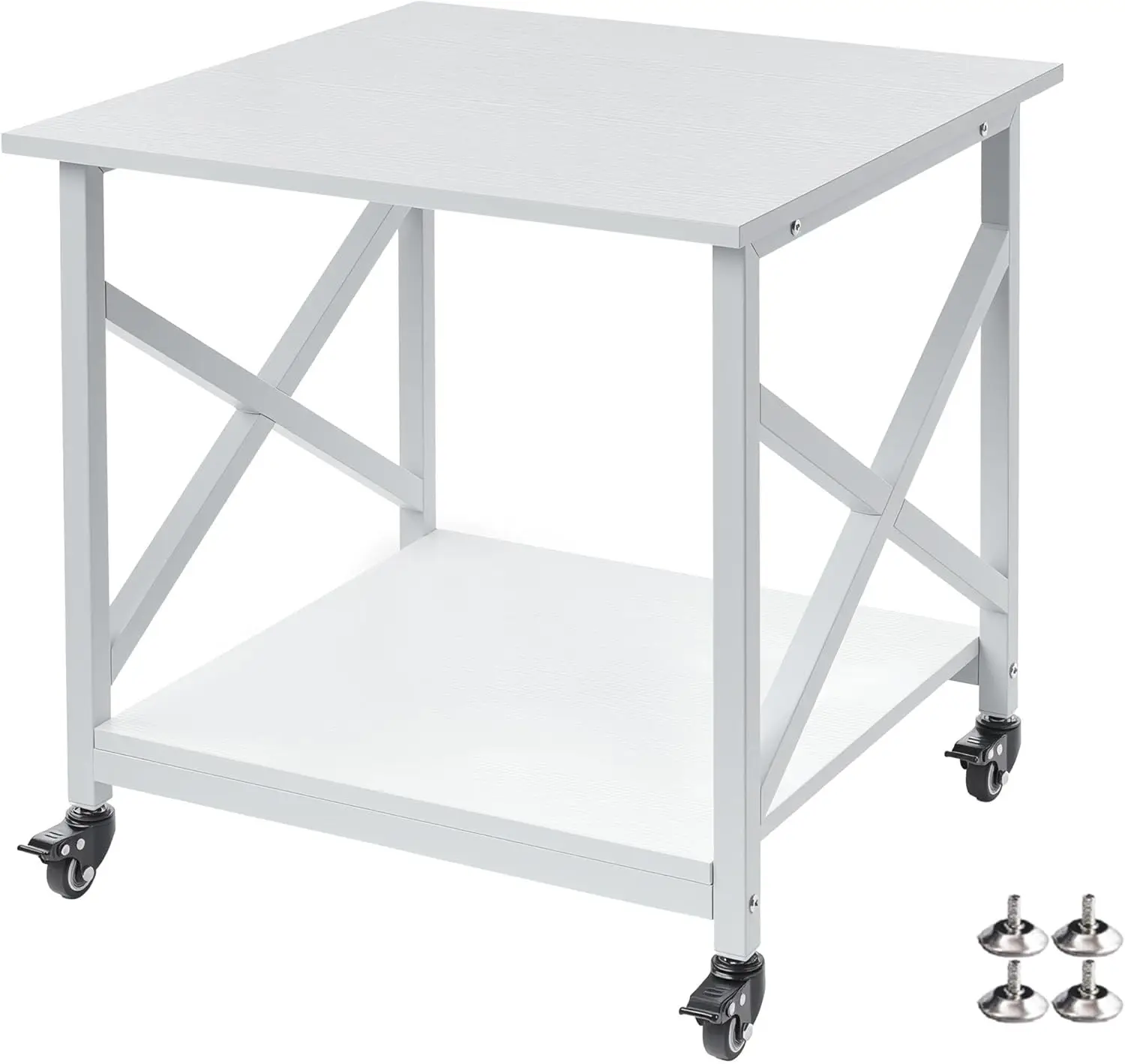 Large Printer Stand 23.6x23.6 Inches, 2 Tier Printer Table with Storage Shelf, Heavy Duty Rolling Cart with Lockable Wheels for
Large Printer Stand 23.6x23.6 Inches, 2 Tier Printer Table with Storage Shelf, Heavy Duty Rolling Cart with Lockable Wheels for