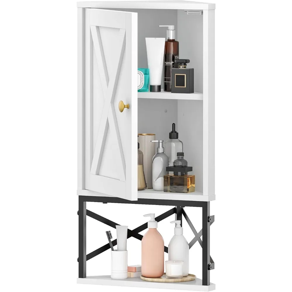 Bathroom Wall Cabinet, Corner Medicine Cabinet, Wall Mount Corner Cabinet for Bathroom with Open Shelf and Adjustable Shelf, Spa
Bathroom Wall Cabinet, Corner Medicine Cabinet, Wall Mount Corner Cabinet for Bathroom with Open Shelf and Adjustable Shelf, Spa