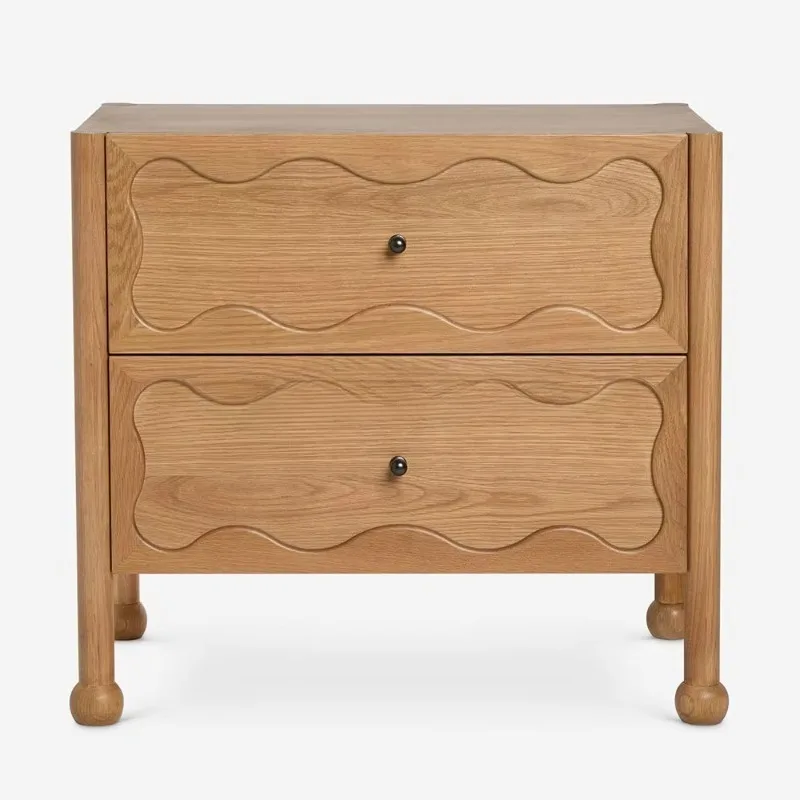 2025 Modern solid wood bedside table with two drawers and hotel bedroom furniture panel design
2025 Modern solid wood bedside table with two drawers and hotel bedroom furniture panel design