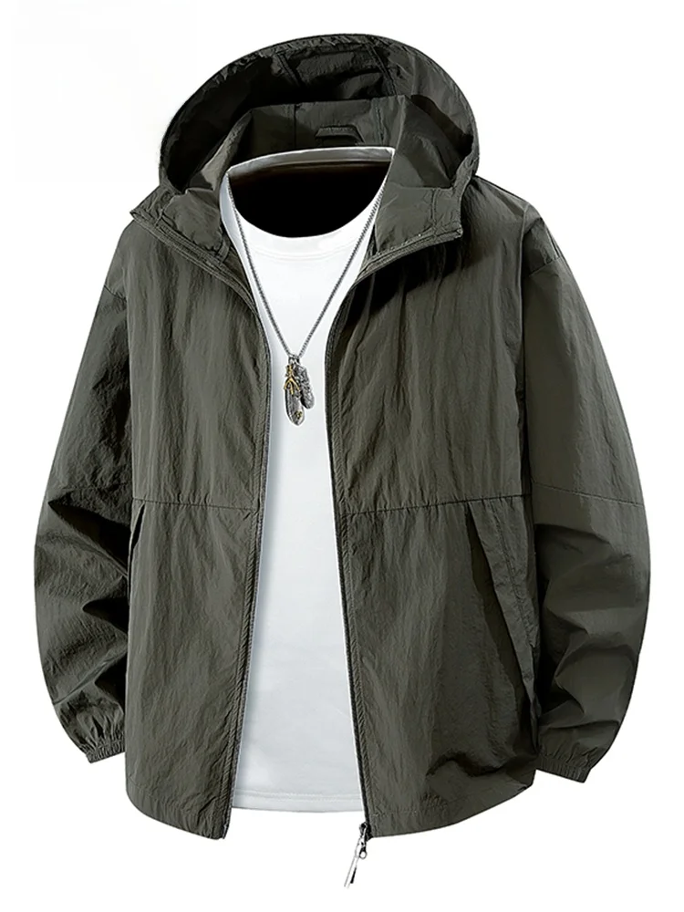 Men's Summer Lightweight Breathable Qui Dry UV Protection Jaet Faionable Ci Sle Ice Silk Long Sve Hooded Coat
Men's Summer Lightweight Breathable Qui Dry UV Protection Jaet Faionable Ci Sle Ice Silk Long Sve Hooded Coat