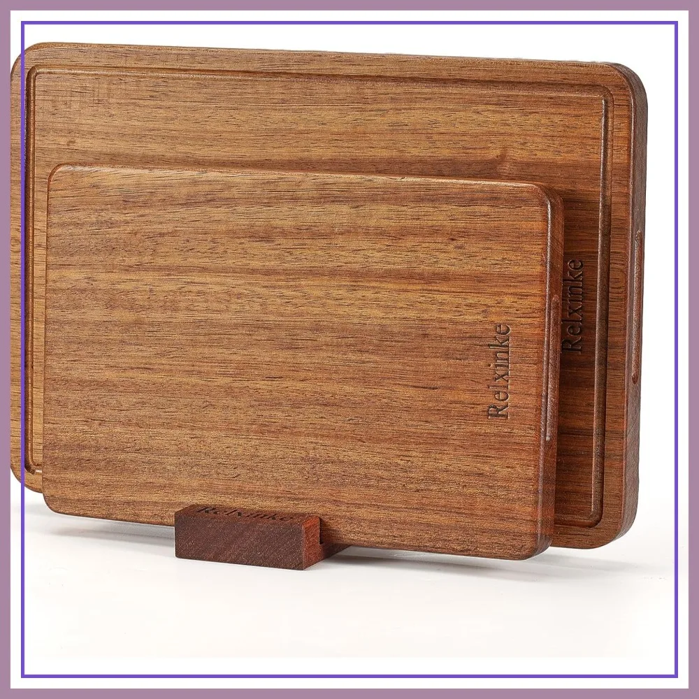 Solid Teak Wood Cutting Board Set Large Thick Crack Resistant with Juice Grooves Built-in Handles 14x9.5 & 11x7 Inches
Solid Teak Wood Cutting Board Set Large Thick Crack Resistant with Juice Grooves Built-in Handles 14x9.5 & 11x7 Inches