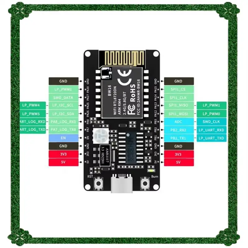 24-часовая доставка BW16-Kit Макетная плата RTL8720DN Двухдиапазонный Wi-Fi маломощный модуль Bluetooth BLE Интерфейс Type-C
24-часовая доставка BW16-Kit Макетная плата RTL8720DN Двухдиапазонный Wi-Fi маломощный модуль Bluetooth BLE Интерфейс Type-C