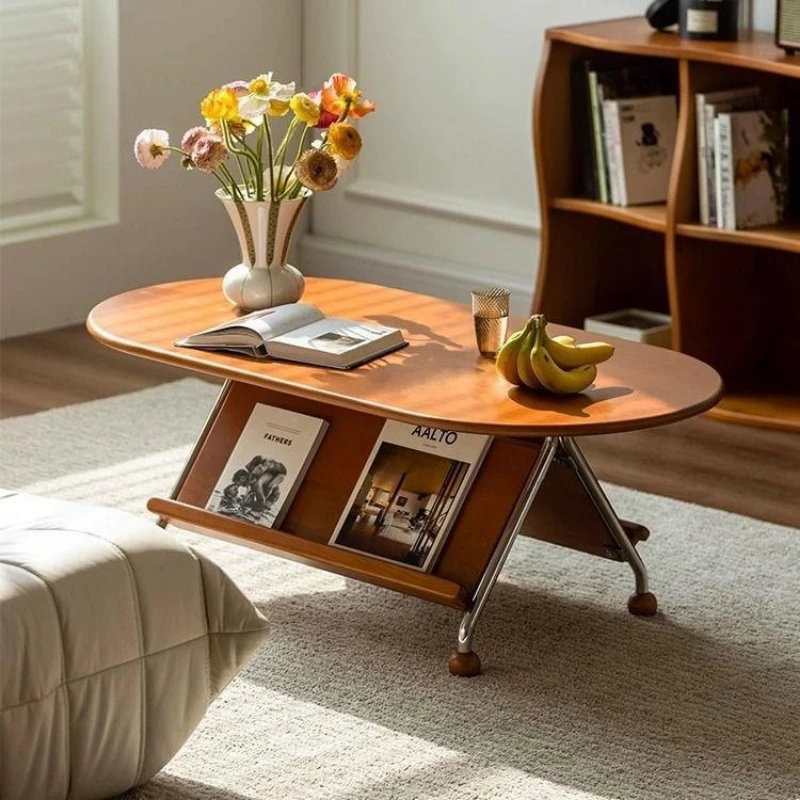 Coffee table, ancient-style small apartment living room, vintage solid wood mobile low table, oval tea table storage
Coffee table, ancient-style small apartment living room, vintage solid wood mobile low table, oval tea table storage