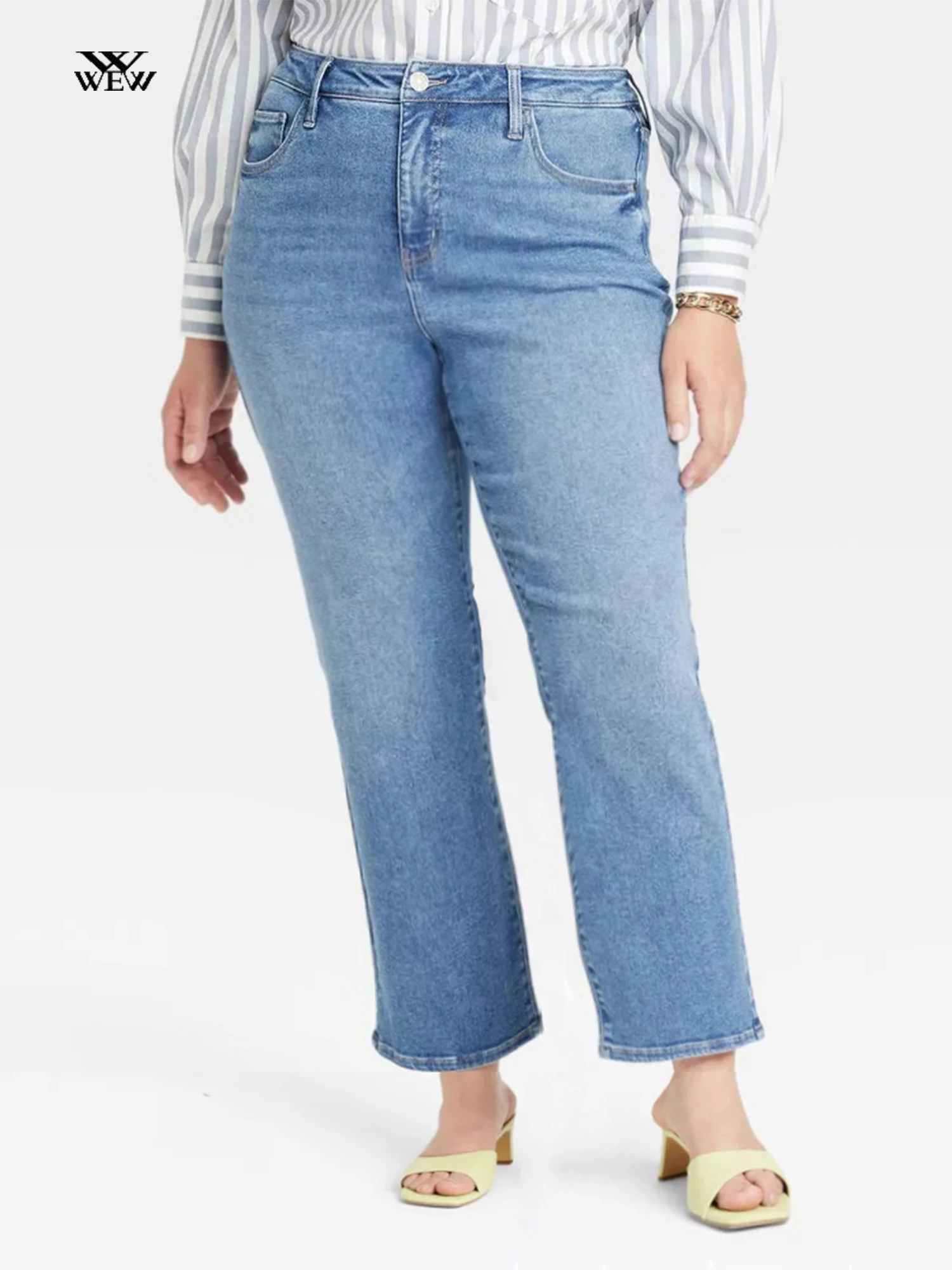 Plus Size Straight Jeans for Women Slim Fitting Women Jeans Stretchy High Waist Women Denim Jeans Washed Loose Jeans for Mom
Plus Size Straight Jeans for Women Slim Fitting Women Jeans Stretchy High Waist Women Denim Jeans Washed Loose Jeans for Mom