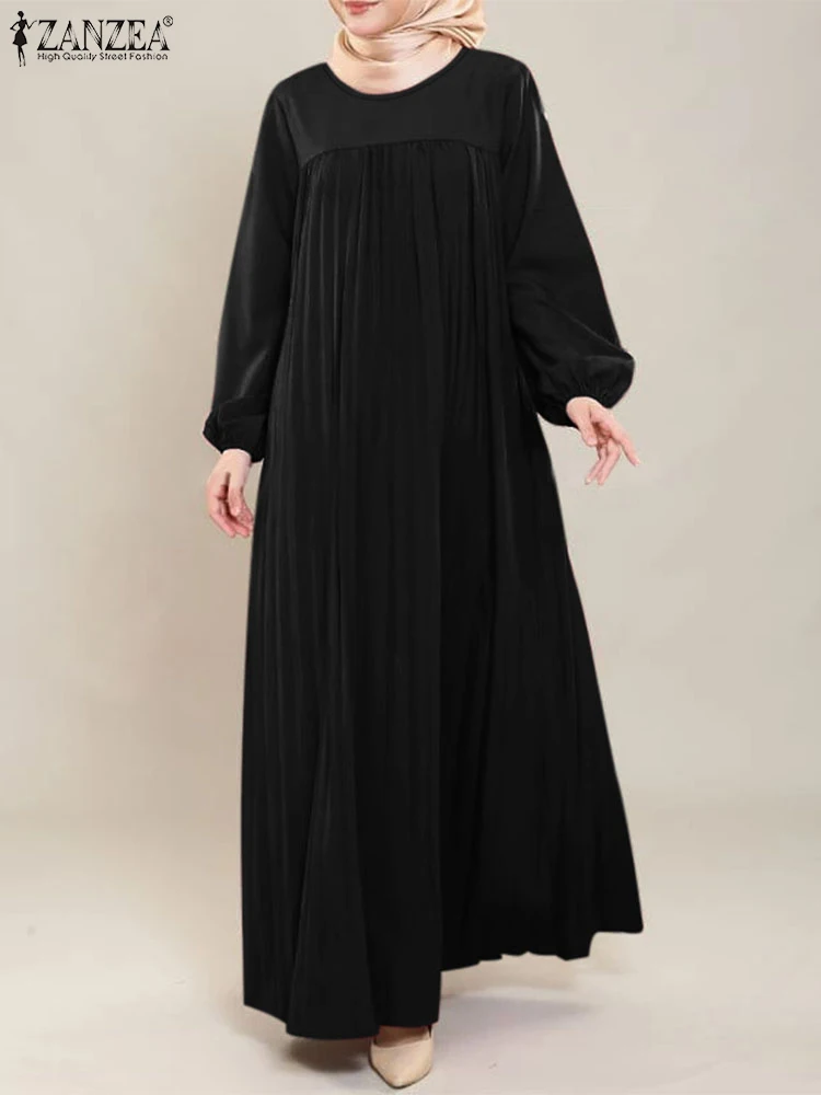 ZANZEA Women's Long Sleeve Maxi Dress Loose Modest Fashion Solid Spliced Pleated Vestidos Hijab O Neck Muslim Eid Abaya Robes
ZANZEA Women's Long Sleeve Maxi Dress Loose Modest Fashion Solid Spliced Pleated Vestidos Hijab O Neck Muslim Eid Abaya Robes