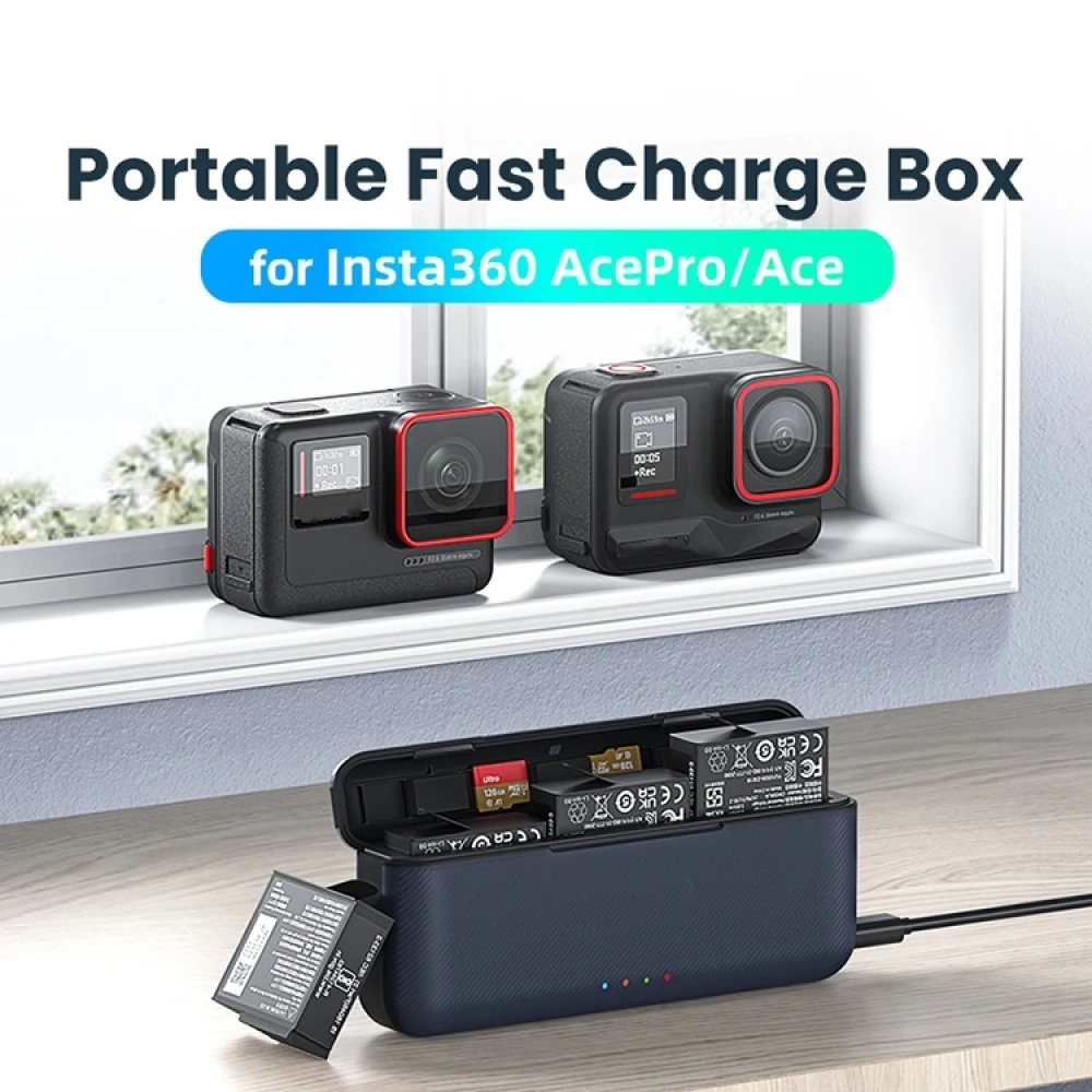 1pc 2in1 Charger Storage Box Fast Charging CaseFor 3-battery Ace Pro Camera Cell Charging Box for Insta360 Ace Pro Accessories
1pc 2in1 Charger Storage Box Fast Charging CaseFor 3-battery Ace Pro Camera Cell Charging Box for Insta360 Ace Pro Accessories