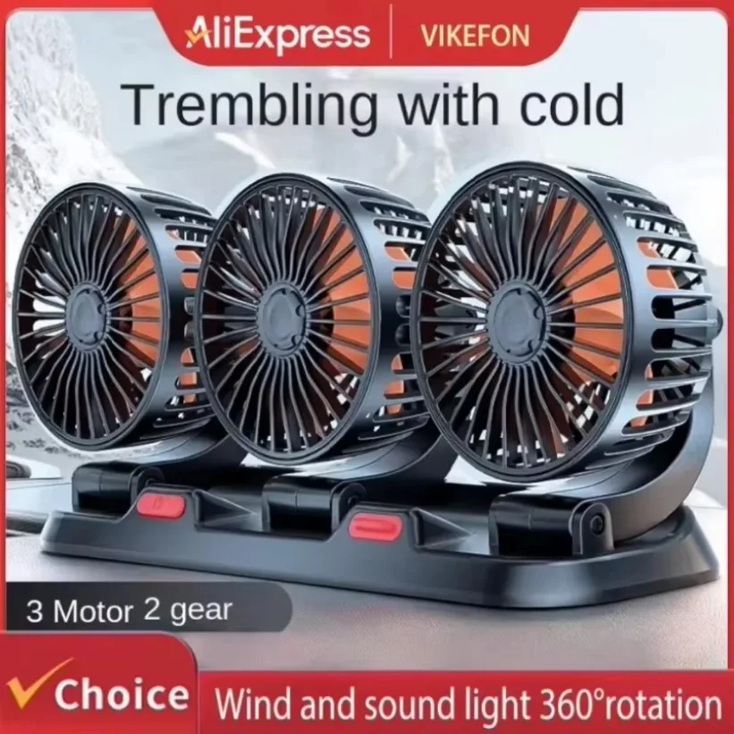360° Adjustable 3 Head Summer Air Fan 2 Speeds Silent Car Electric Fan USB/12V/24V For Gaming Home &Car
360° Adjustable 3 Head Summer Air Fan 2 Speeds Silent Car Electric Fan USB/12V/24V For Gaming Home &Car
