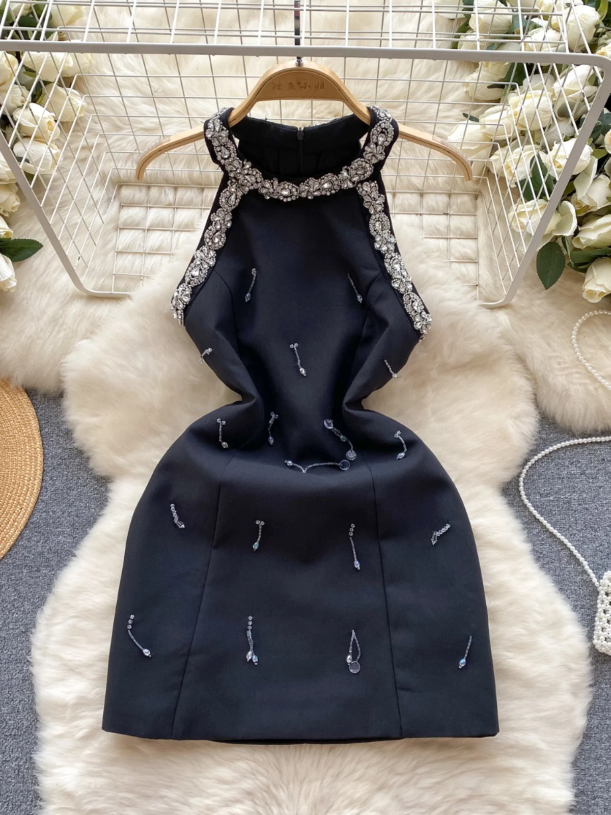 Ele ort Sequin Tassel Trim Fitted Dr Heavy Embellied Diamond Embedded Hanging Neline Dr Korean Sle Commute
Ele ort Sequin Tassel Trim Fitted Dr Heavy Embellied Diamond Embedded Hanging Neline Dr Korean Sle Commute