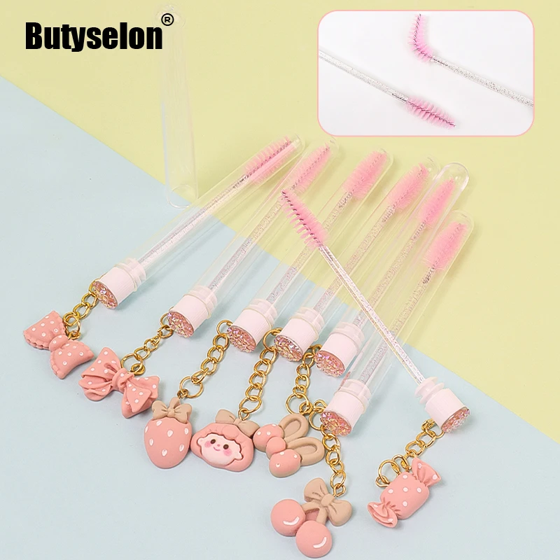 Pink Mascara Wands Cute Keychain Portable Disposable Eyelash Brushes Lash Extension Cleaning Applicator Clear Tube Makeup Tools
Pink Mascara Wands Cute Keychain Portable Disposable Eyelash Brushes Lash Extension Cleaning Applicator Clear Tube Makeup Tools