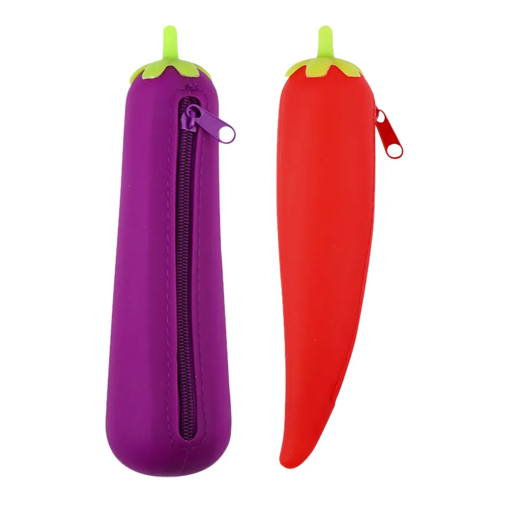2Pcs Eggplant Pepper Silicone Pencil Pouch Zipper Closure Washable Wear-Resistant Student Stationery Bag School Supplies
2Pcs Eggplant Pepper Silicone Pencil Pouch Zipper Closure Washable Wear-Resistant Student Stationery Bag School Supplies