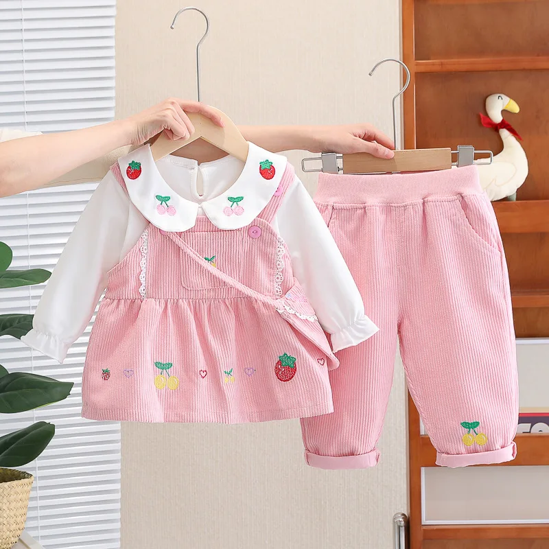 Kids Baby Girl Boutique Clothes 2024 Spring Fruit Suspender Skirts + White T-shirts + Pants Toddler Girls Outfits Children's Set
Kids Baby Girl Boutique Clothes 2024 Spring Fruit Suspender Skirts + White T-shirts + Pants Toddler Girls Outfits Children's Set
