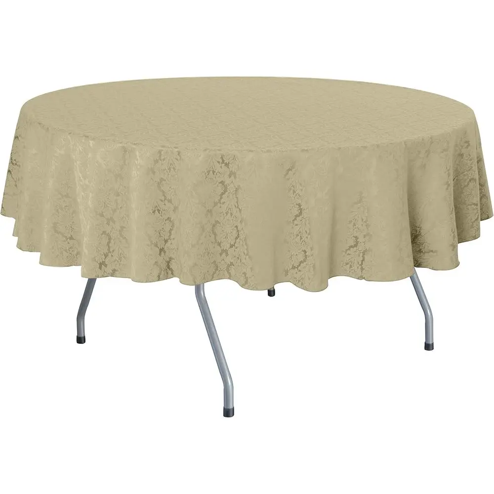120-Inch Round Damask Tablecloth with Weave Emblem Design, Elegant and Durable
120-Inch Round Damask Tablecloth with Weave Emblem Design, Elegant and Durable
