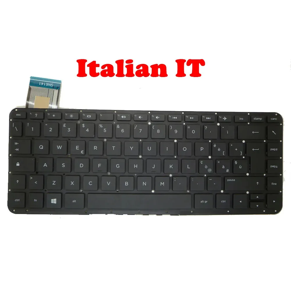 Laptop Keyboard For HP SlateBook 14-P000 14-P010NR 14-P091NR 14-P001 Without Frame Italy IT Black SN6141 SG-62200-2IA
Laptop Keyboard For HP SlateBook 14-P000 14-P010NR 14-P091NR 14-P001 Without Frame Italy IT Black SN6141 SG-62200-2IA