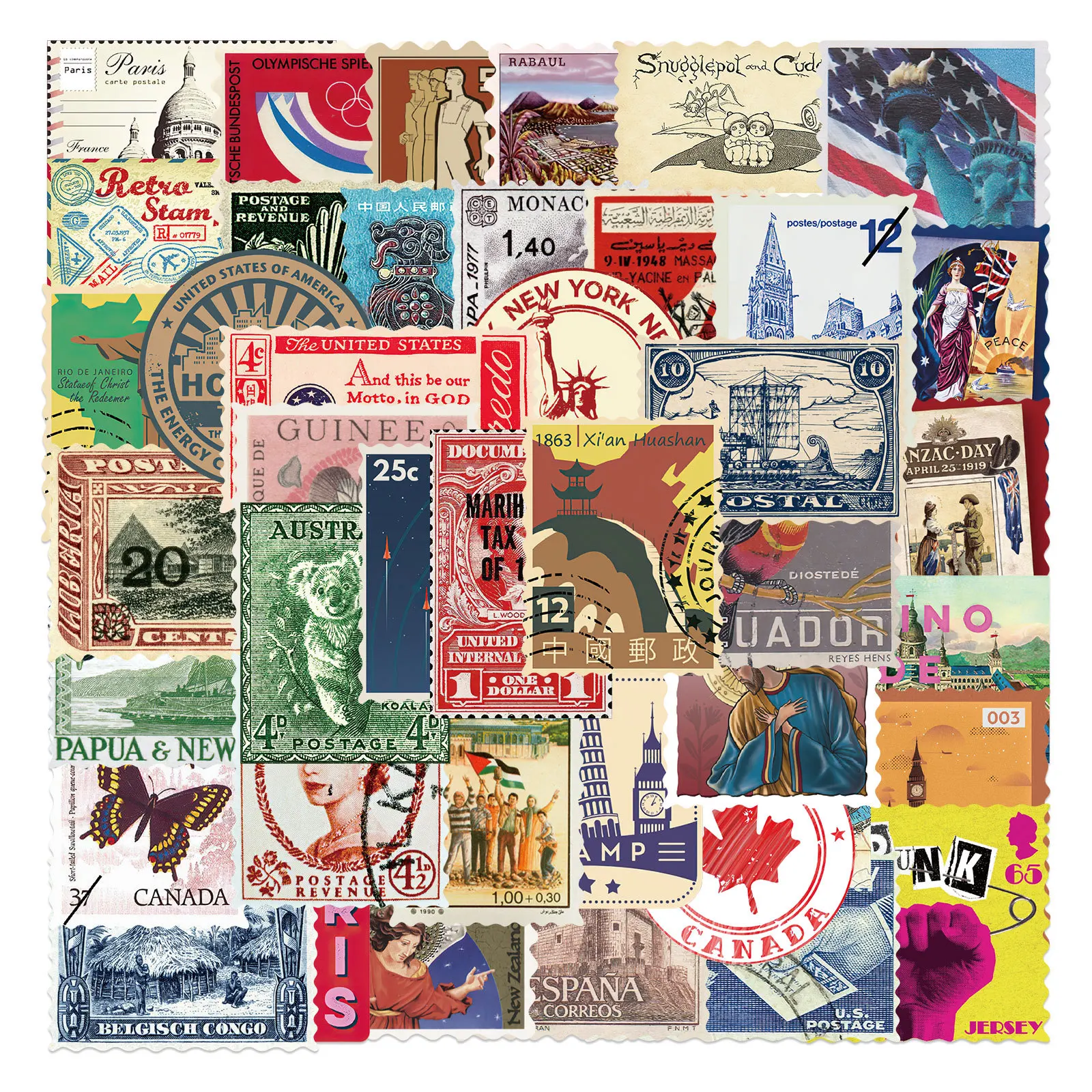 10/50PCS Retro Travel Stamps Graffiti Stickers DIY Decorative Notebook Cell Phone Case Trunk Waterproof Stickers Kids Toy
10/50PCS Retro Travel Stamps Graffiti Stickers DIY Decorative Notebook Cell Phone Case Trunk Waterproof Stickers Kids Toy