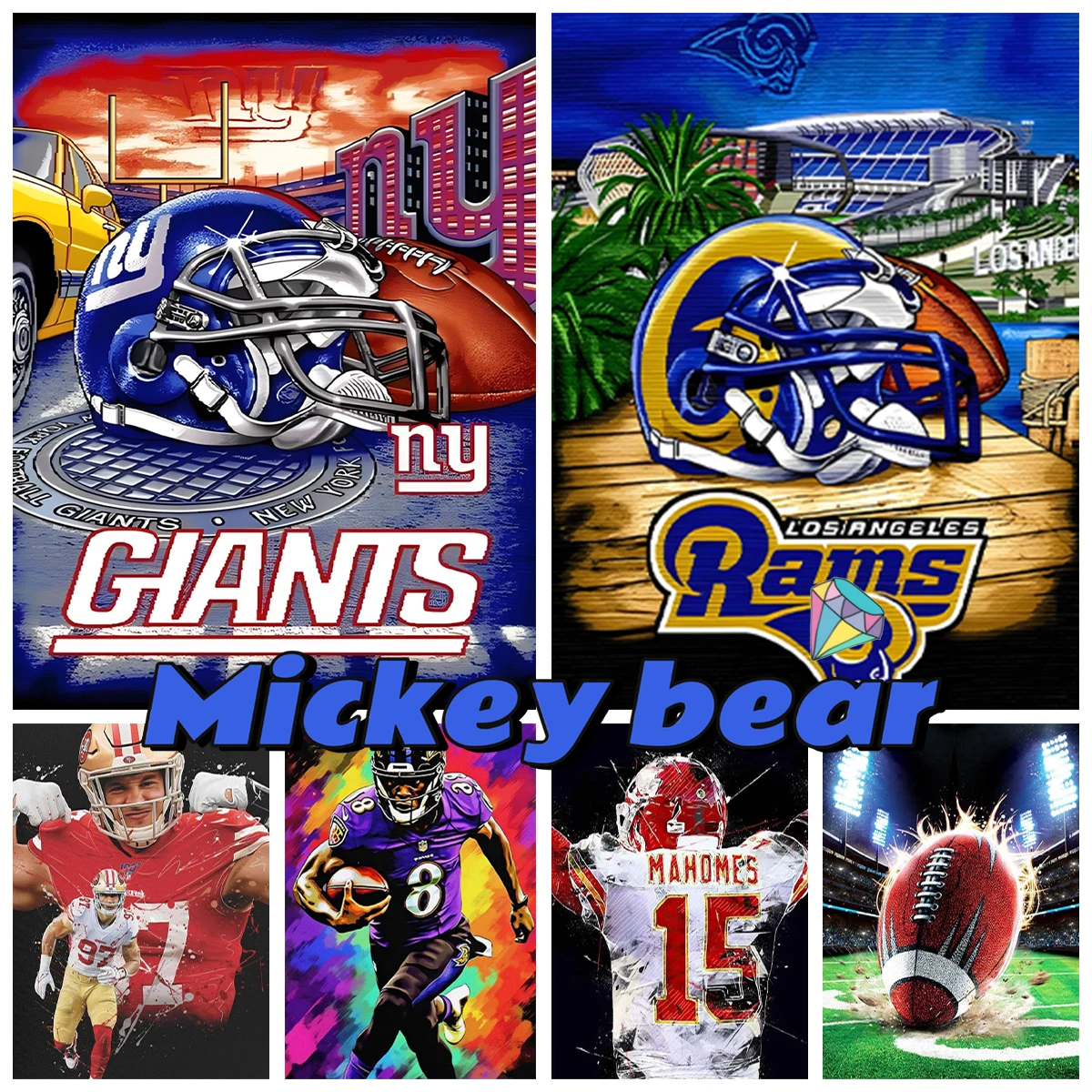 Football Diamond Painting Kit Football Hat Poster Mural DIY Diamond Embroidery Cross Stitch Beginner Hand Gift Home Wall Decor
Football Diamond Painting Kit Football Hat Poster Mural DIY Diamond Embroidery Cross Stitch Beginner Hand Gift Home Wall Decor