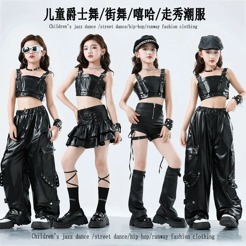 2026 Children Jazz Dance Performance Costumes For Girls Leather Vest Hiphop Pants Streetwear Suit Kids Hip Hop Clothes DQS23053
2026 Children Jazz Dance Performance Costumes For Girls Leather Vest Hiphop Pants Streetwear Suit Kids Hip Hop Clothes DQS23053