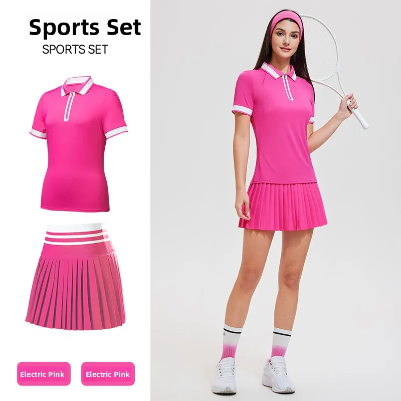New 2025 Women's Tennis Golf ort Sve T-irt Qui Dry Sports orm Anti-Light ort Skirt Set Fitn Exercise Outfit
New 2025 Women's Tennis Golf ort Sve T-irt Qui Dry Sports orm Anti-Light ort Skirt Set Fitn Exercise Outfit
