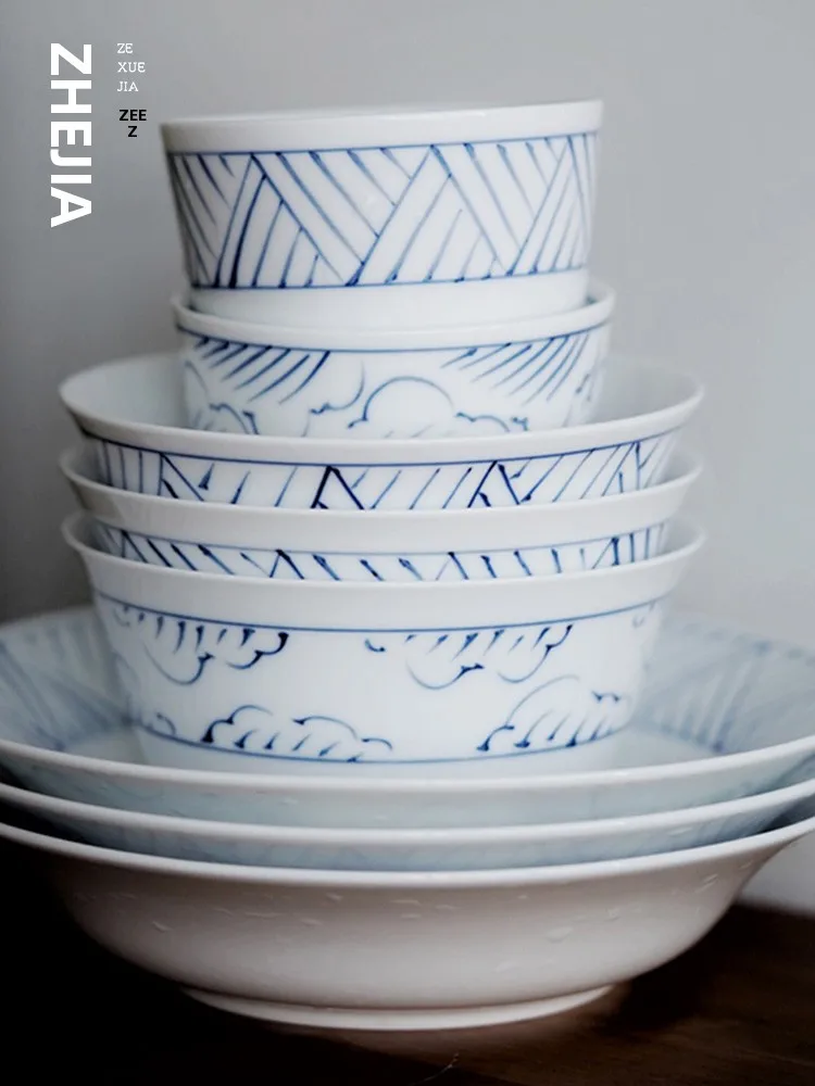 Zheji Blue And White Hand-Painted Dining Set Home Use Utensils Combination Bowl Plate Retro Sle Cerc Dinnerware
Zheji Blue And White Hand-Painted Dining Set Home Use Utensils Combination Bowl Plate Retro Sle Cerc Dinnerware