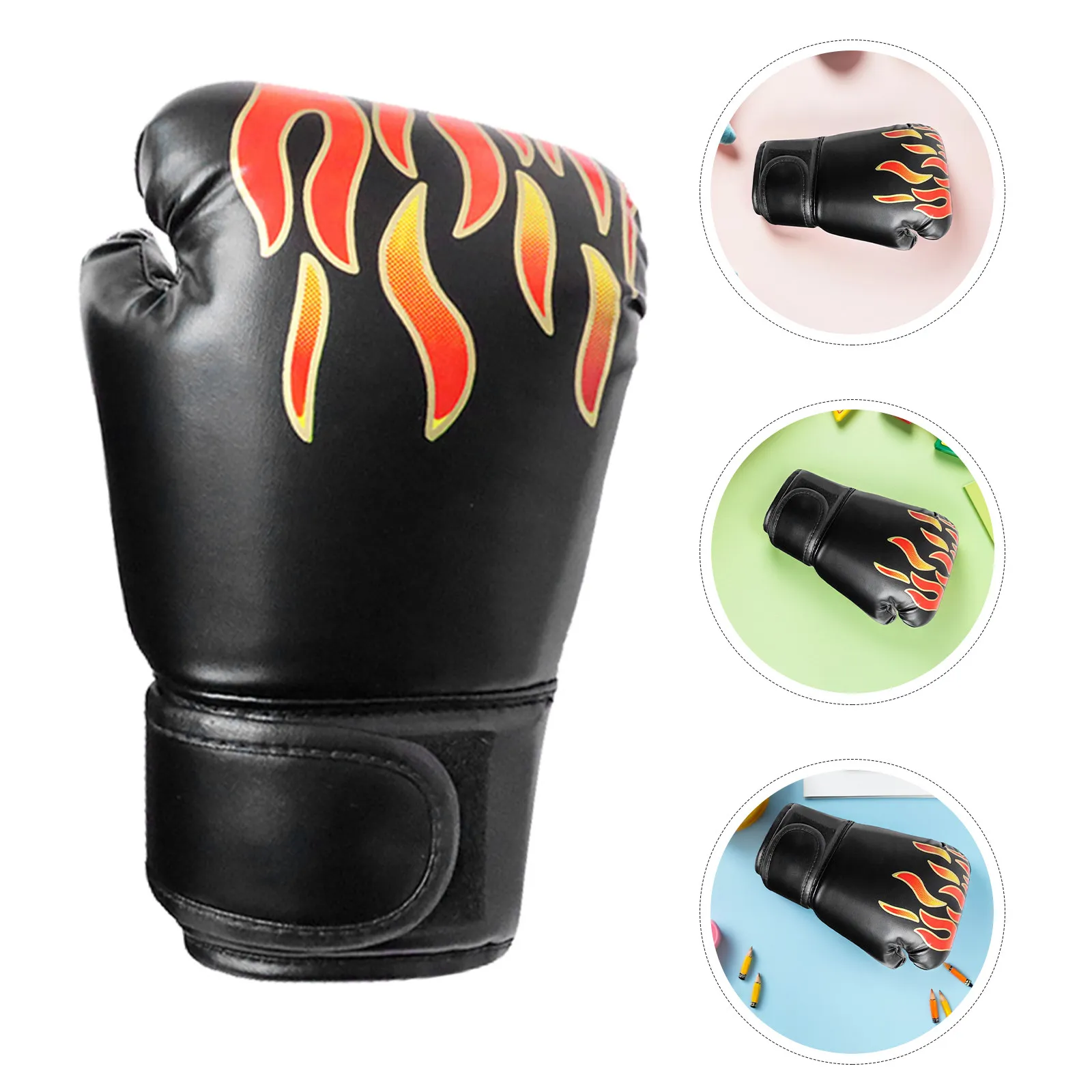 2Pairs Boxing Gloves Youth PU Eva Flame Pattern Punching Gloves Breathable Inner Lining for Home Training Sparring
2Pairs Boxing Gloves Youth PU Eva Flame Pattern Punching Gloves Breathable Inner Lining for Home Training Sparring