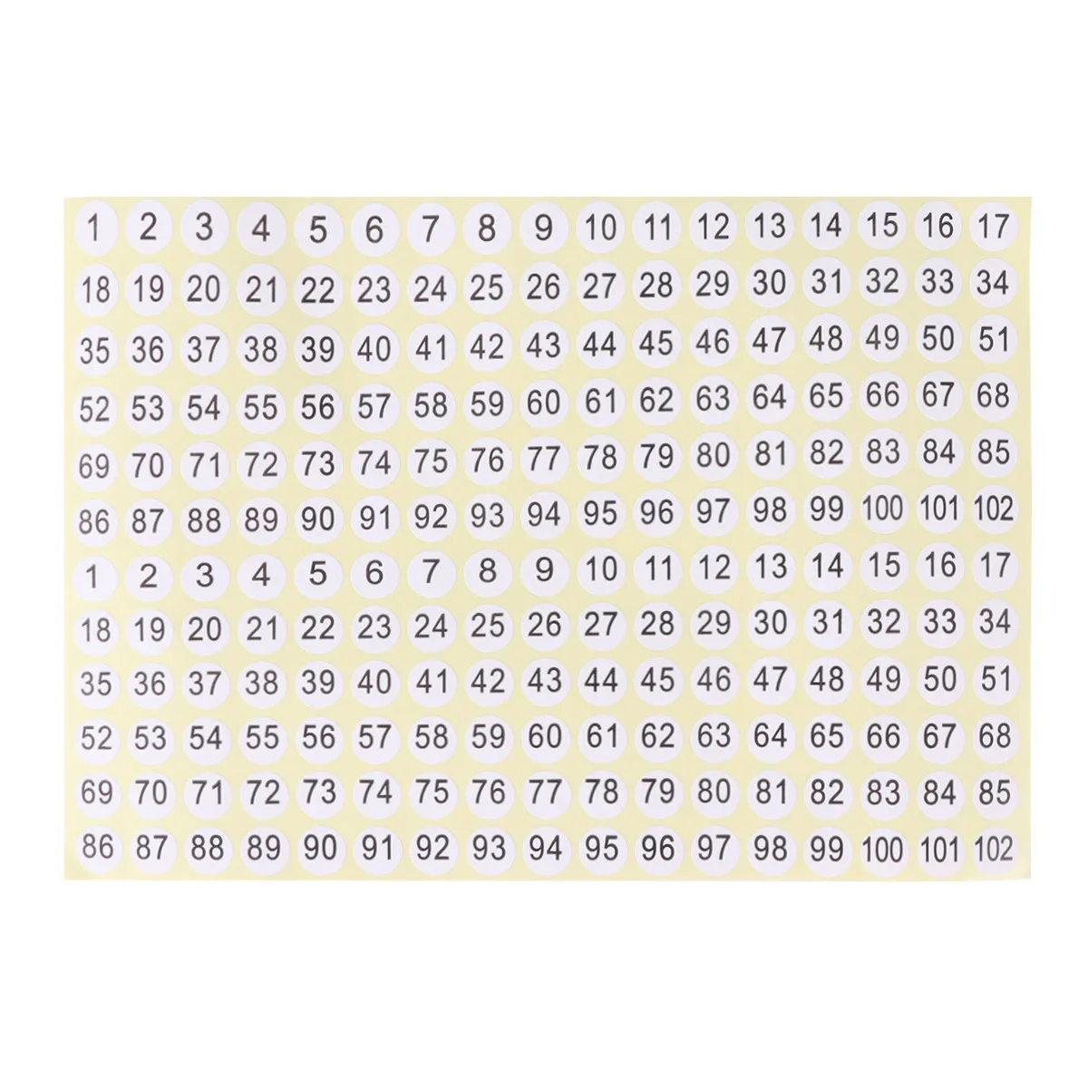 3060Pcs Number Stickers Clothes Tags 1 to 102 Self Adhesive Round Labels for File Box Packaging Organizing Storage
3060Pcs Number Stickers Clothes Tags 1 to 102 Self Adhesive Round Labels for File Box Packaging Organizing Storage