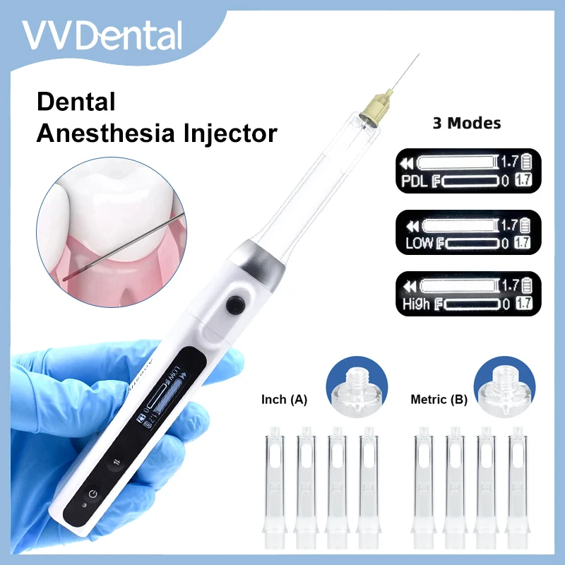 VVDental Anesthesia Injector Digital Syringe Painless Electric Wireless Local Oral Anesthesia Pen with LCD Display Suction Back
VVDental Anesthesia Injector Digital Syringe Painless Electric Wireless Local Oral Anesthesia Pen with LCD Display Suction Back