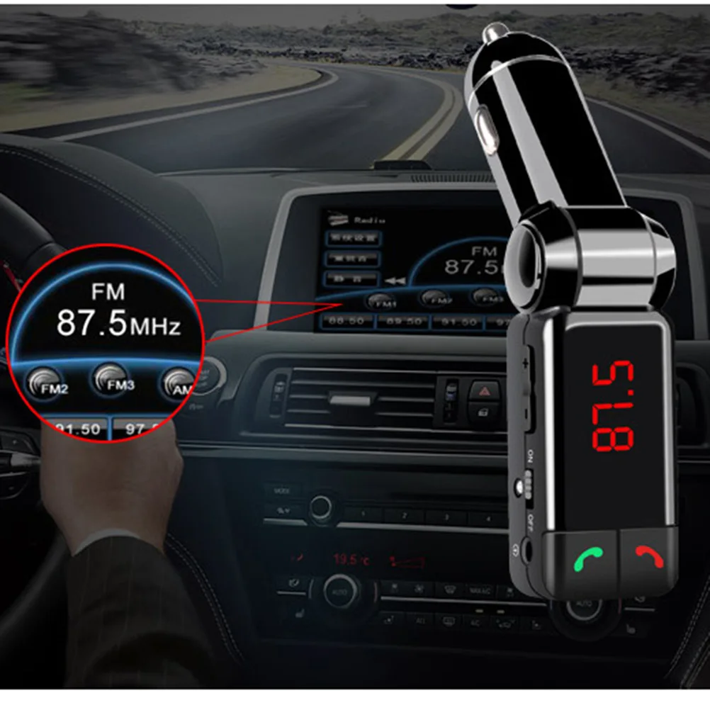 Auto Digital FM Transmitter Wireless In-car Radio Receiver MP3 Music Player Car Adapter Dual USB Output Supports USB Han
Auto Digital FM Transmitter Wireless In-car Radio Receiver MP3 Music Player Car Adapter Dual USB Output Supports USB Han