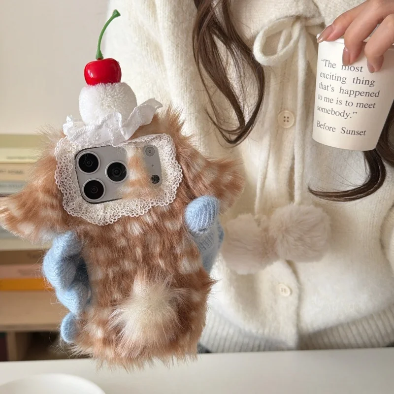 Cute 3D Cherry Lace Deer Pattern Plush Phone Case For iPhone 17 Pro 16 15 14 Pro Max Cover Shockproof Protective Cases Fluffy Fu
Cute 3D Cherry Lace Deer Pattern Plush Phone Case For iPhone 17 Pro 16 15 14 Pro Max Cover Shockproof Protective Cases Fluffy Fu