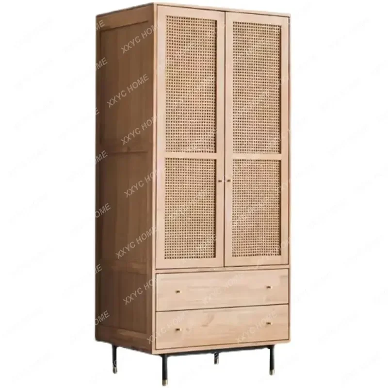 Шкаф из массива дерева и ротанга, для спальни, двухдверный шкаф для хранения, для маленькой квартиры, простой подвесной гардероб, домашнее освещение
Шкаф из массива дерева и ротанга, для спальни, двухдверный шкаф для хранения, для маленькой квартиры, простой подвесной гардероб, домашнее освещение