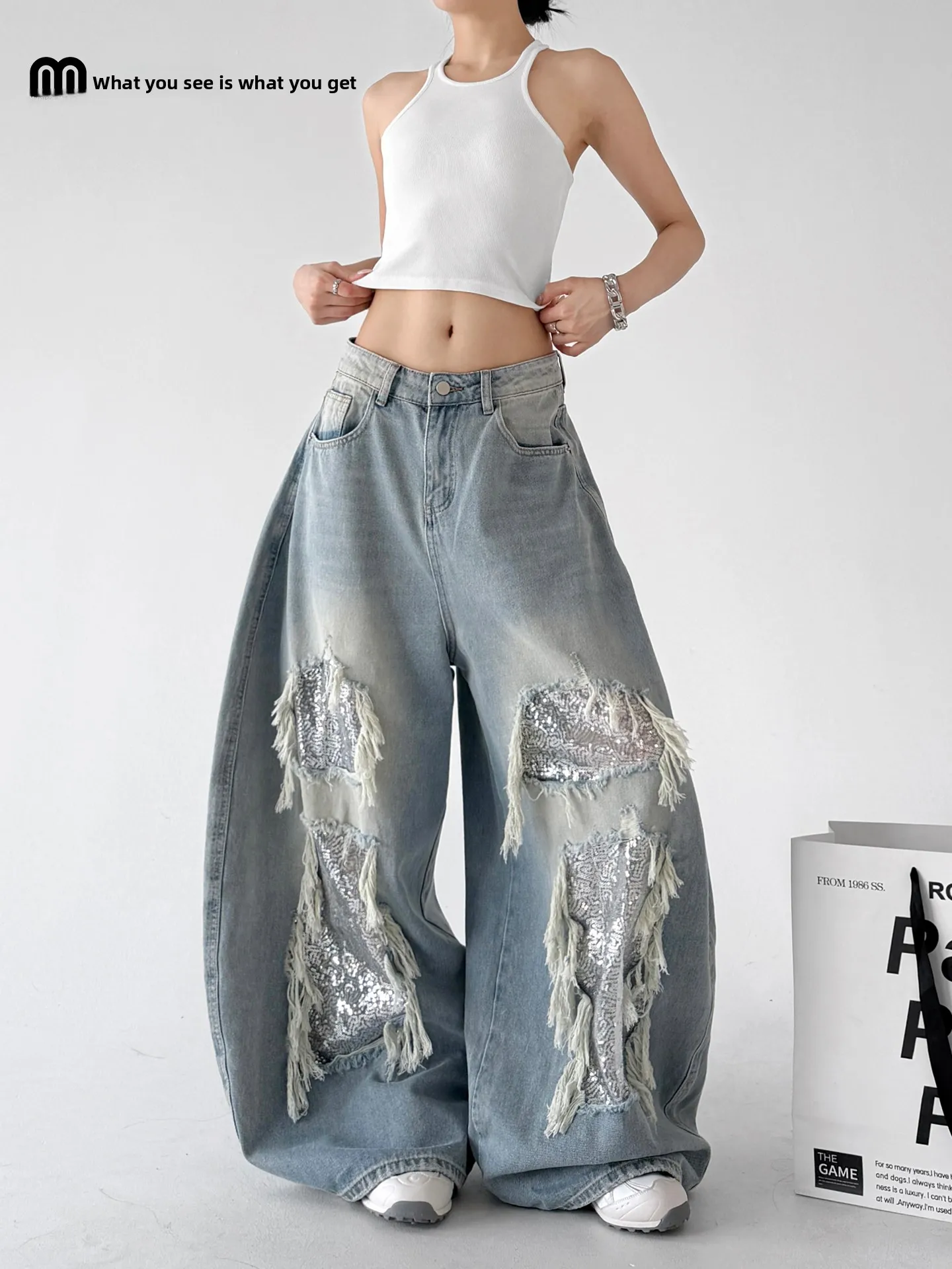High Waist Wide Leg Jeans Women's Street Dance Frayed Denim Summer New Style Slimming Versatile Tall Women's Jeans
High Waist Wide Leg Jeans Women's Street Dance Frayed Denim Summer New Style Slimming Versatile Tall Women's Jeans