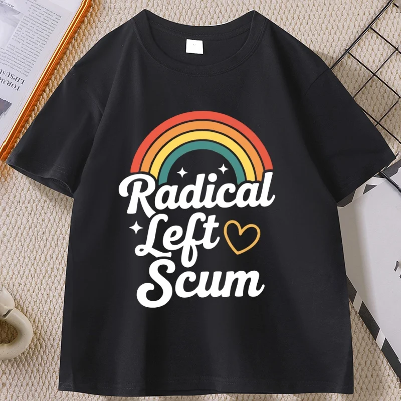 Retro Radical Left Scum T Shirt Rainbow Graphic Tees Cotton Short-sleeve Round Neck Tshirt Casual Y2k Clothes Man Woman T-shirt
Retro Radical Left Scum T Shirt Rainbow Graphic Tees Cotton Short-sleeve Round Neck Tshirt Casual Y2k Clothes Man Woman T-shirt