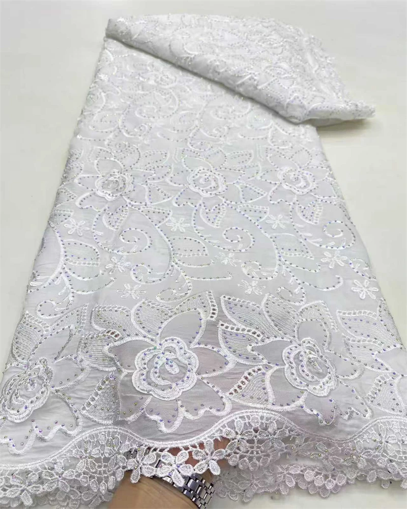Fashion White African Lace Fabric 2025 High Quality Guipure Cord Lace Wedding Dresses Nigerian Water Soluble Fabric Sewing
Fashion White African Lace Fabric 2025 High Quality Guipure Cord Lace Wedding Dresses Nigerian Water Soluble Fabric Sewing