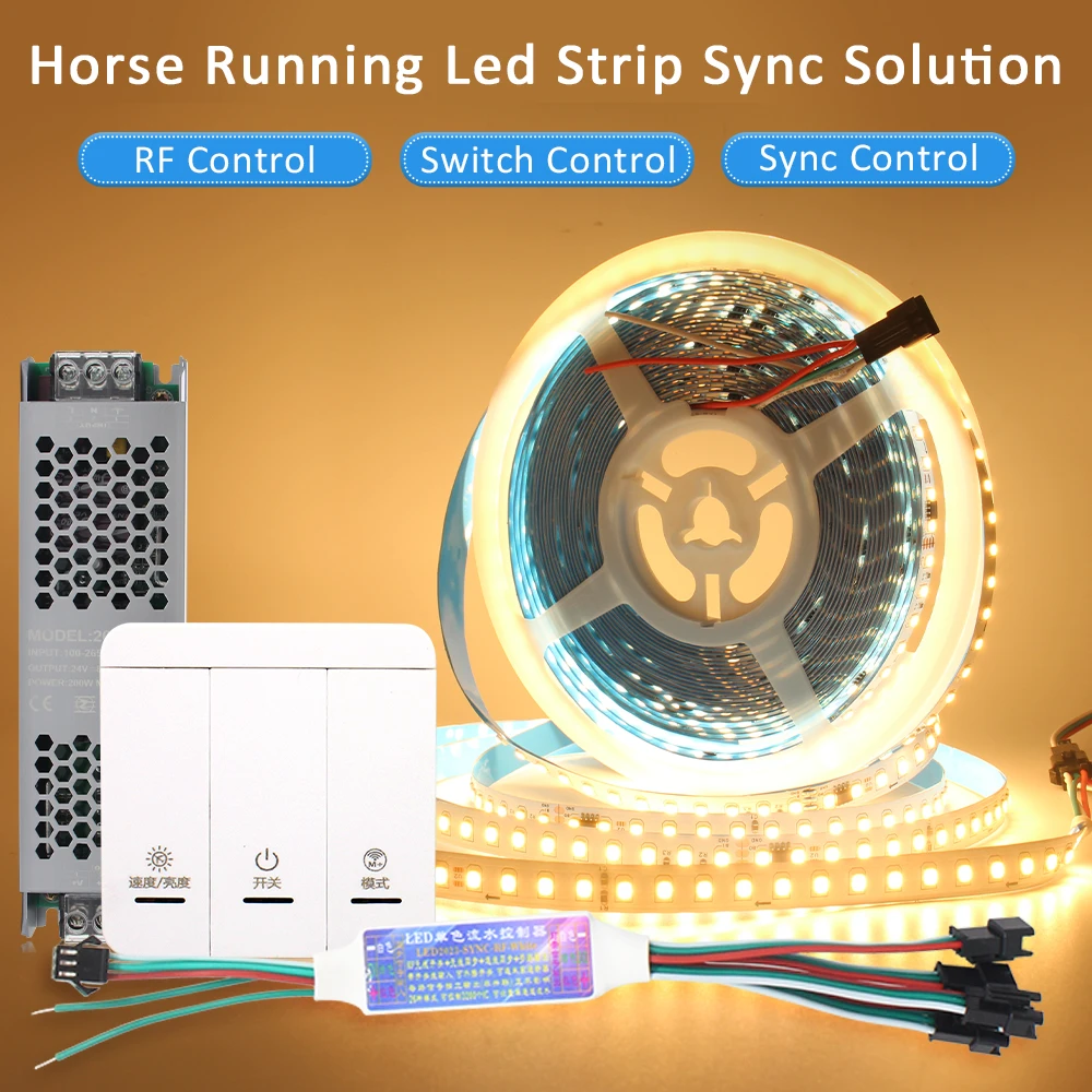 DC24V WS2811 Horse Racing Running Water LED Strip Light 10M 20M Backflow Ribbon Reflux Lamp with RF Sync Smart Switch Controller
DC24V WS2811 Horse Racing Running Water LED Strip Light 10M 20M Backflow Ribbon Reflux Lamp with RF Sync Smart Switch Controller