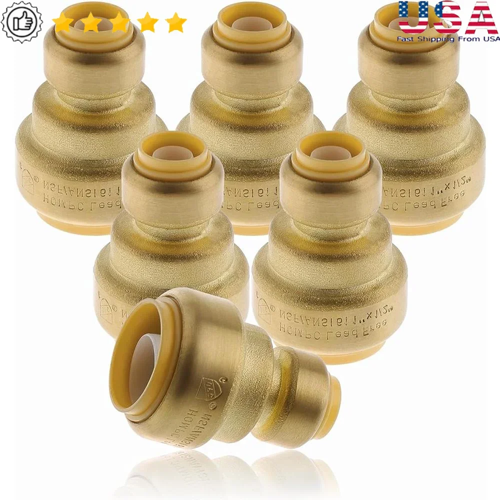 1/2x1 Push Fit PEX муфты Латунные фитинги Бессвинцовые сантехнические соединители 6 шт. В комплект входят разъединительные зажимы 
1/2x1 Push Fit PEX муфты Латунные фитинги Бессвинцовые сантехнические соединители 6 шт. В комплект входят разъединительные зажимы