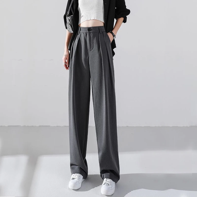 Summer High Waist Women Suit Pants Korean Casual Straight Thin Trousers Comfortable Breathable Black Office Ladies Pants
Summer High Waist Women Suit Pants Korean Casual Straight Thin Trousers Comfortable Breathable Black Office Ladies Pants