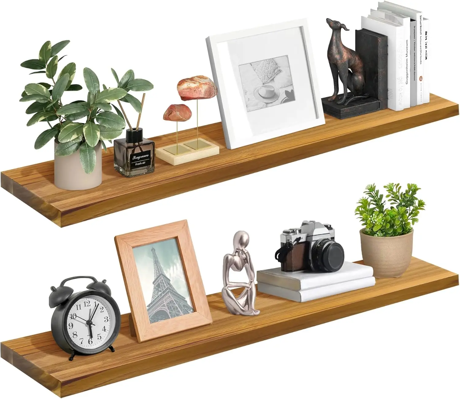 Teak Wood Floating Shelves for Wall, 36" x 6.7", Pack of 2, Heavy Duty Bathroom Decor, Minimalist
Teak Wood Floating Shelves for Wall, 36" x 6.7", Pack of 2, Heavy Duty Bathroom Decor, Minimalist