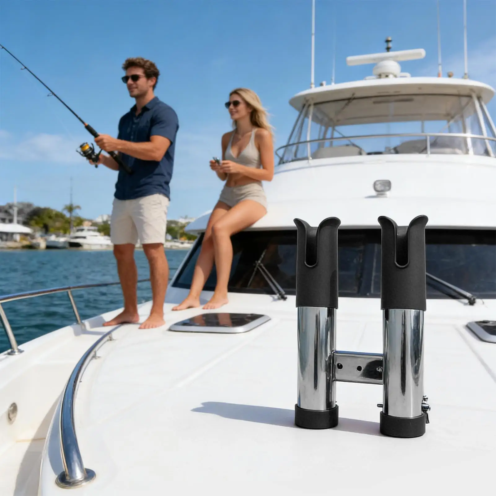 Fishing Rod Holder Fishing Rod Double-Tube Bracket Heavy Duty Angling Pole Holders For Travel Saltwater Pontoon Boat Kayak Yacht
Fishing Rod Holder Fishing Rod Double-Tube Bracket Heavy Duty Angling Pole Holders For Travel Saltwater Pontoon Boat Kayak Yacht