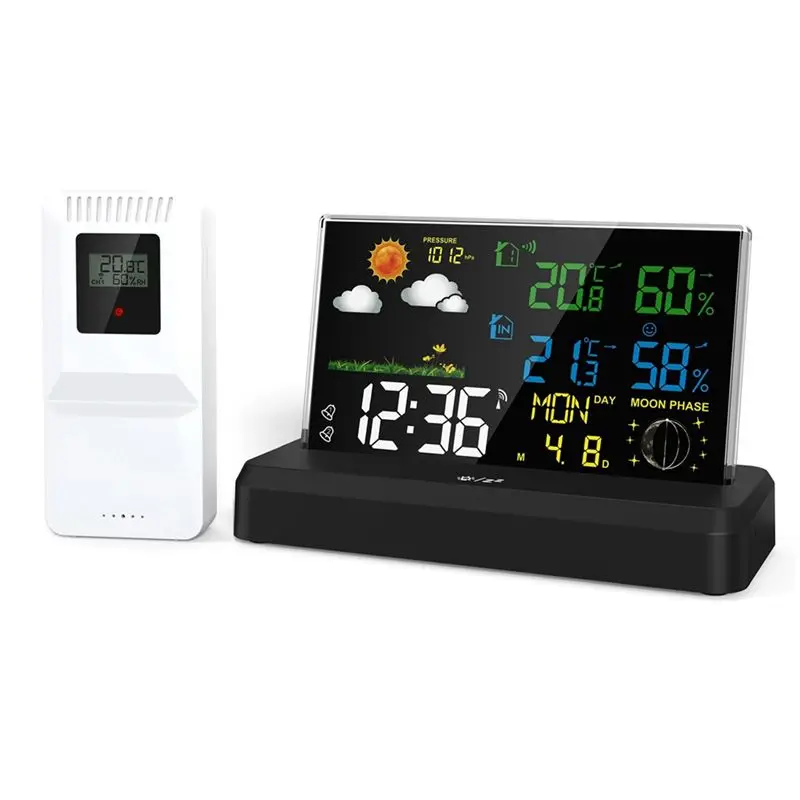 ABUL-VA Color Screen Digital Weather Station Forecast Weather Station Radio Clock Home Hygrothermograph EU Plug A
ABUL-VA Color Screen Digital Weather Station Forecast Weather Station Radio Clock Home Hygrothermograph EU Plug A