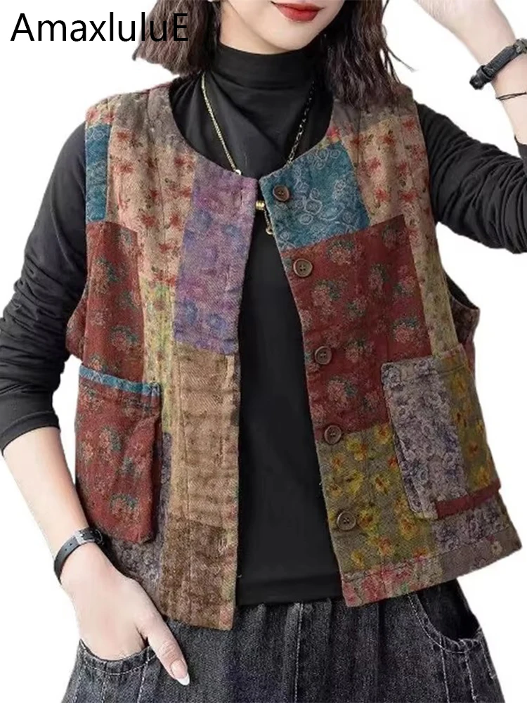 Amax luluE 2025 Chinese Women Fashion Printed Vest Spring Loose Casual Sleeveless Coats Ladies Classic Vintage O Neck Waistcoats
Amax luluE 2025 Chinese Women Fashion Printed Vest Spring Loose Casual Sleeveless Coats Ladies Classic Vintage O Neck Waistcoats